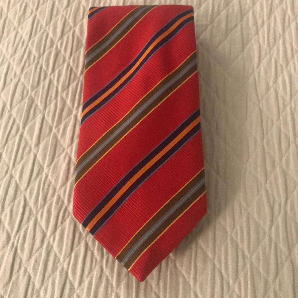 J.Z. Gallery Collection Tall Silk Rep Tie Red Green Blue Orange Diagonal…